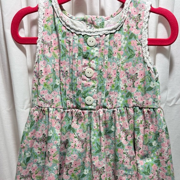 SweetHoney Other - Sweet Honey Girls Floral Pink & Green Sleeveless Dress